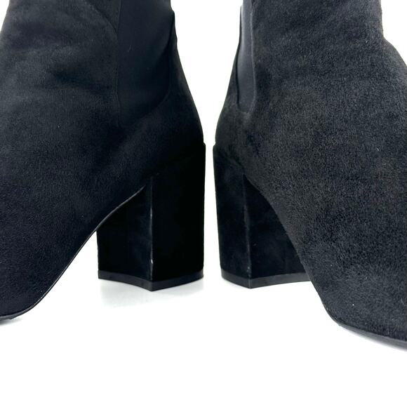 Stuart Weitzman City 5050 Black Thigh High/OTK Boot Size 10M Suede Block Heel - Picture 6 of 14